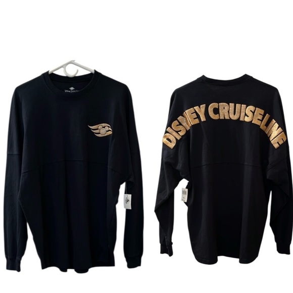 🆕 Disney Cruiseline Jersey Gold Glitter Puffed Graphics Size M - Picture 1 of 13